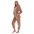 Beige - Pack Shot - Keanu Womens-Ladies Fleece Jumpsuit