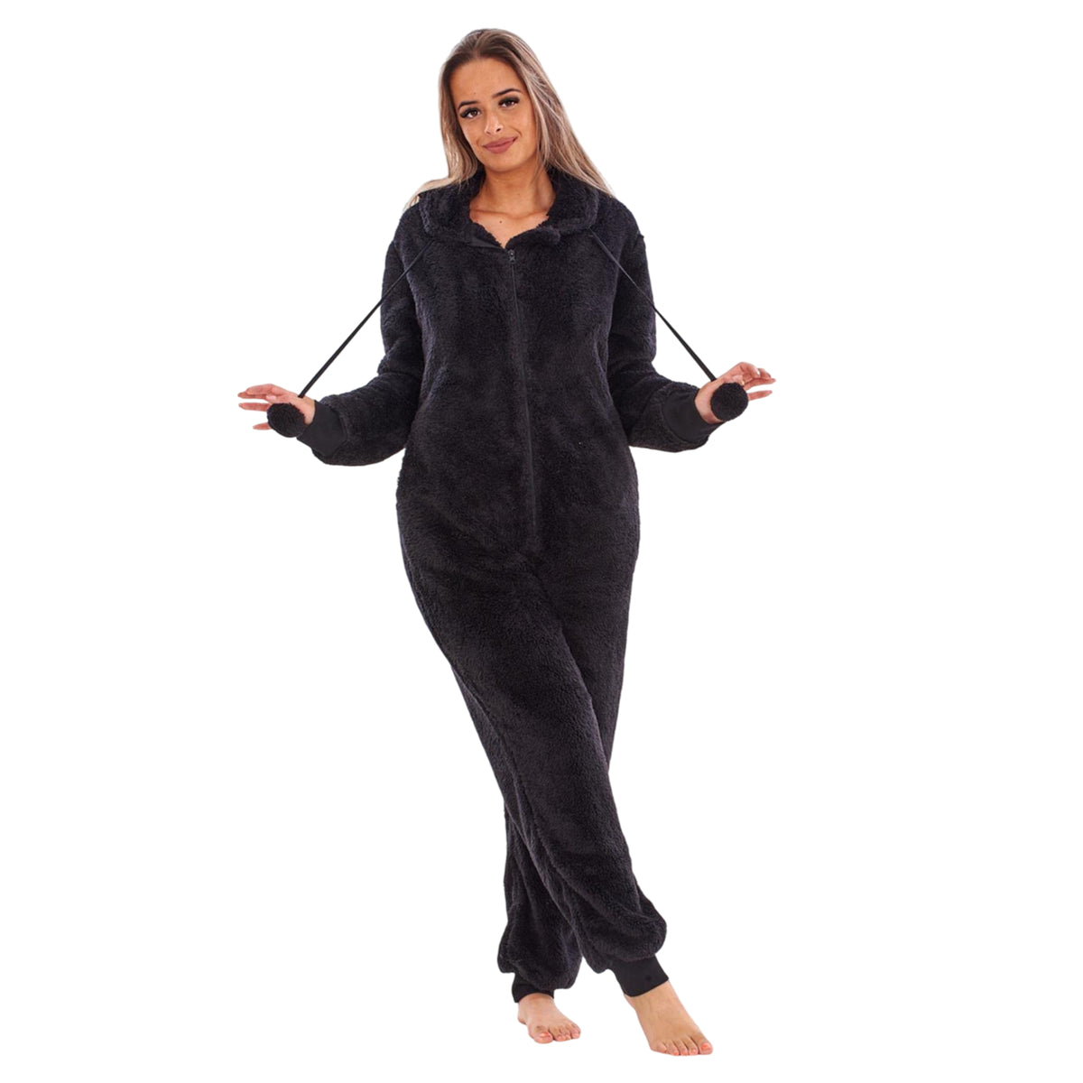 Black - Lifestyle - Keanu Womens-Ladies Fleece Jumpsuit