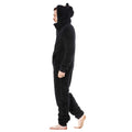 Black - Side - Keanu Mens Gorilla Head Fleece Jumpsuit