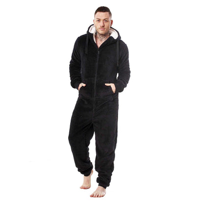 Black - Lifestyle - Keanu Mens Gorilla Head Fleece Jumpsuit