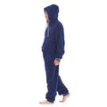 Navy - Lifestyle - Keanu Mens Hooded Fleece Contrast Trim Jumpsuit