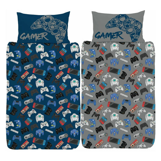 Multicoloured - Front - Floso Gamer Game Controller Reversible Duvet Set