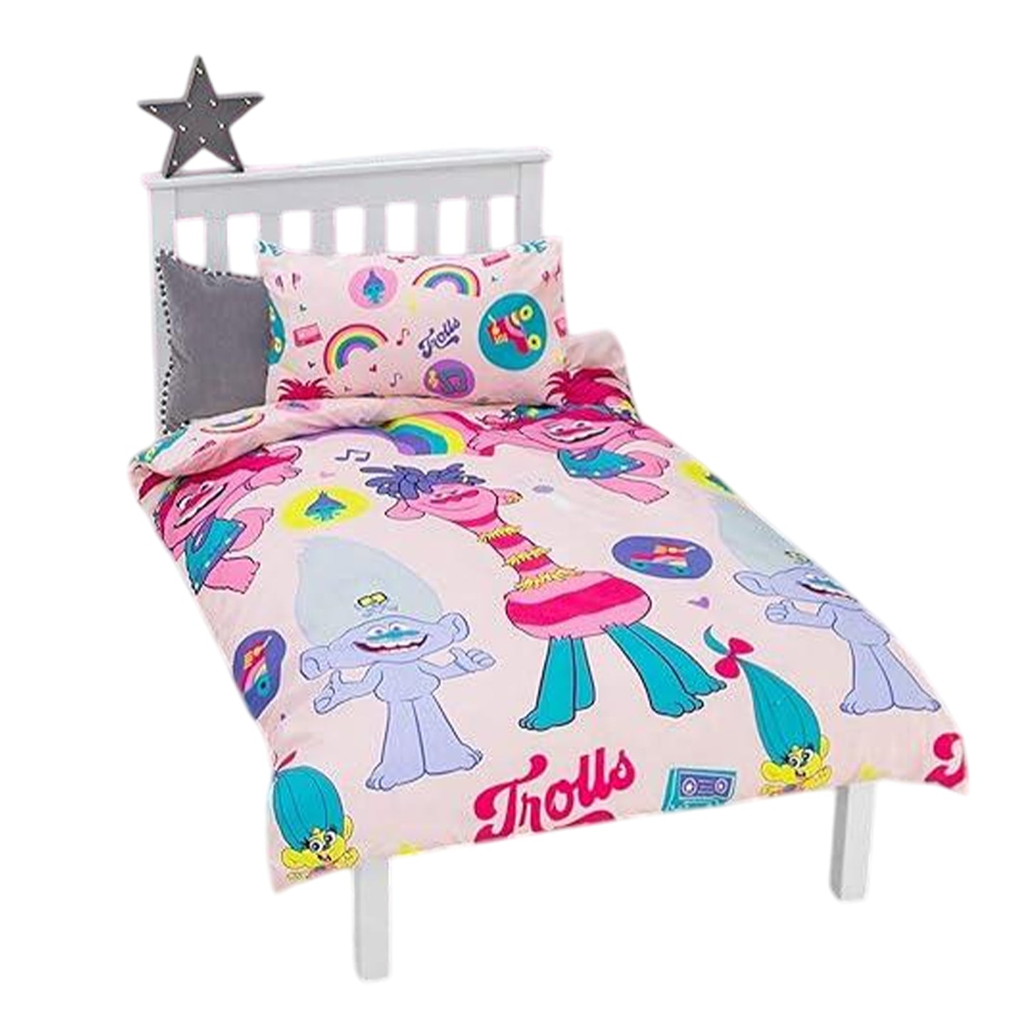 Pink-Multicoloured - Lifestyle - Trolls 2 World Tour Reversible Duvet Set