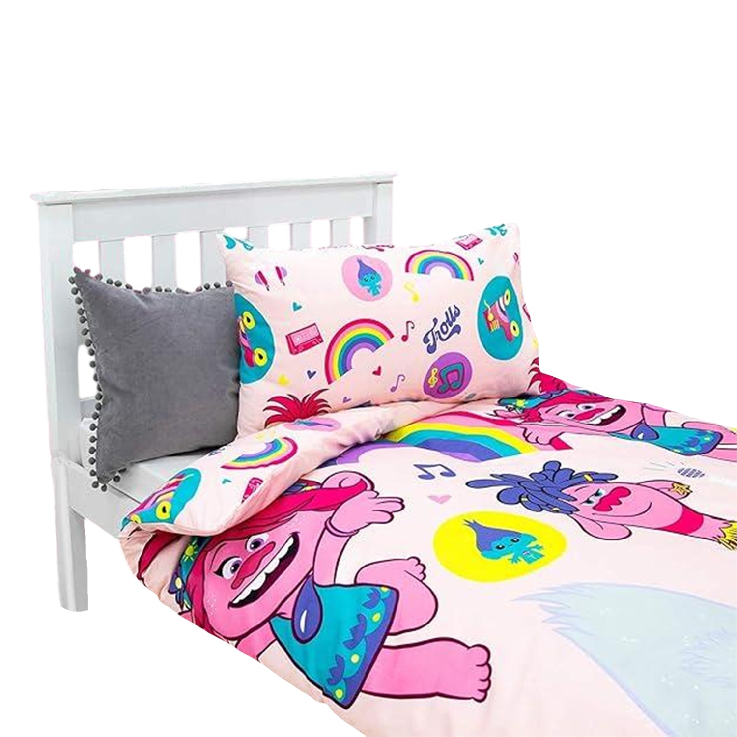 Pink-Multicoloured - Pack Shot - Trolls 2 World Tour Reversible Duvet Set