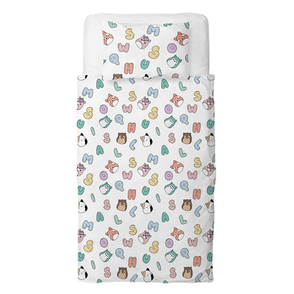 White-Multicoloured - Back - Squishmallows Characters Reversible Duvet Set
