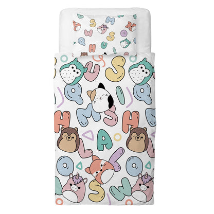 White-Multicoloured - Side - Squishmallows Characters Reversible Duvet Set