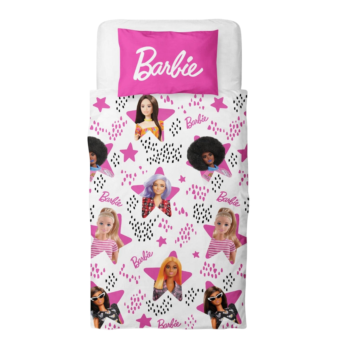Multicoloured - Back - Barbie Stars Reversible Duvet Set