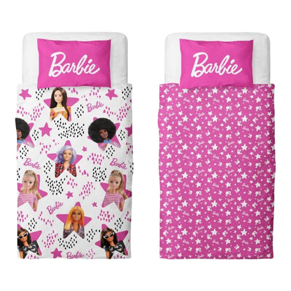 Multicoloured - Front - Barbie Stars Reversible Duvet Set
