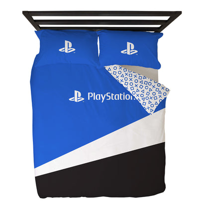 Blue-Black-White - Back - Playstation Banner Reversible Duvet Set