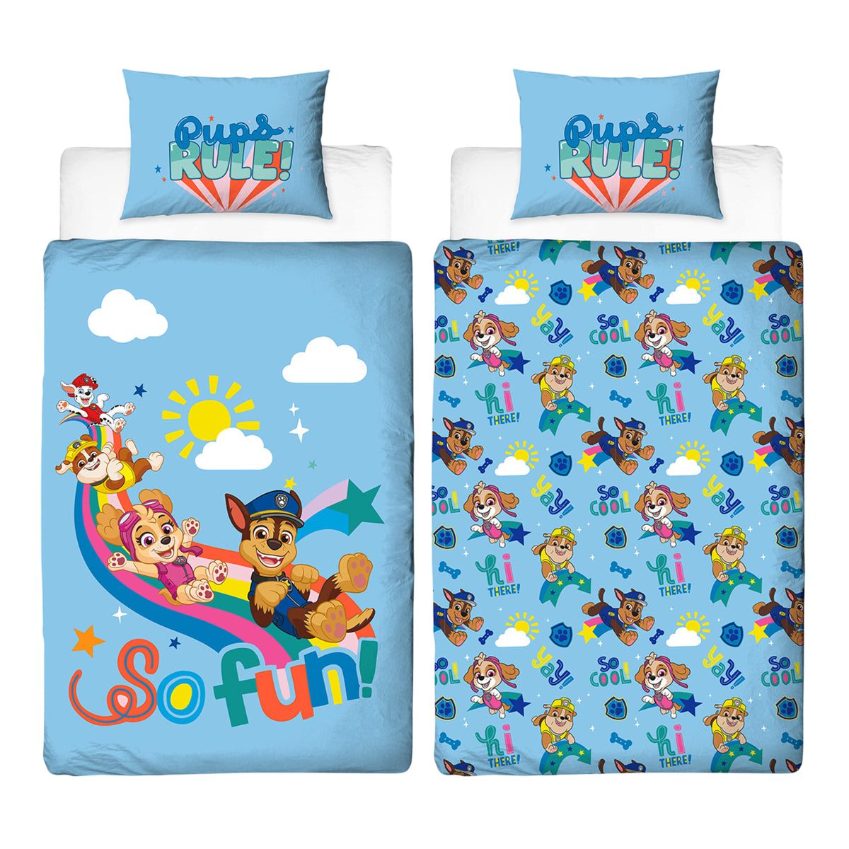 Multicoloured - Front - Paw Patrol Pups Rule Reversible Duvet Set