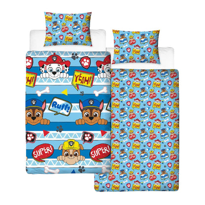Multicoloured - Front - Paw Patrol Peek Boys Reversible Duvet Set