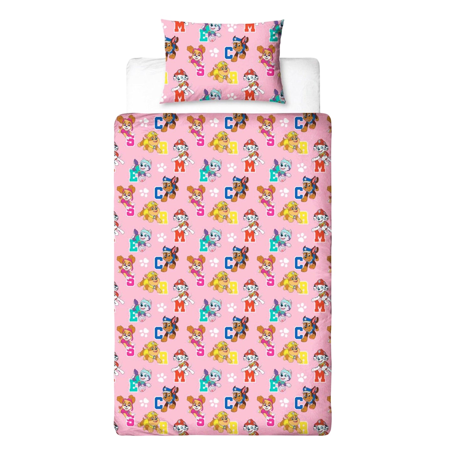 Multicoloured - Back - Paw Patrol Cute Pups Reversible Duvet Set