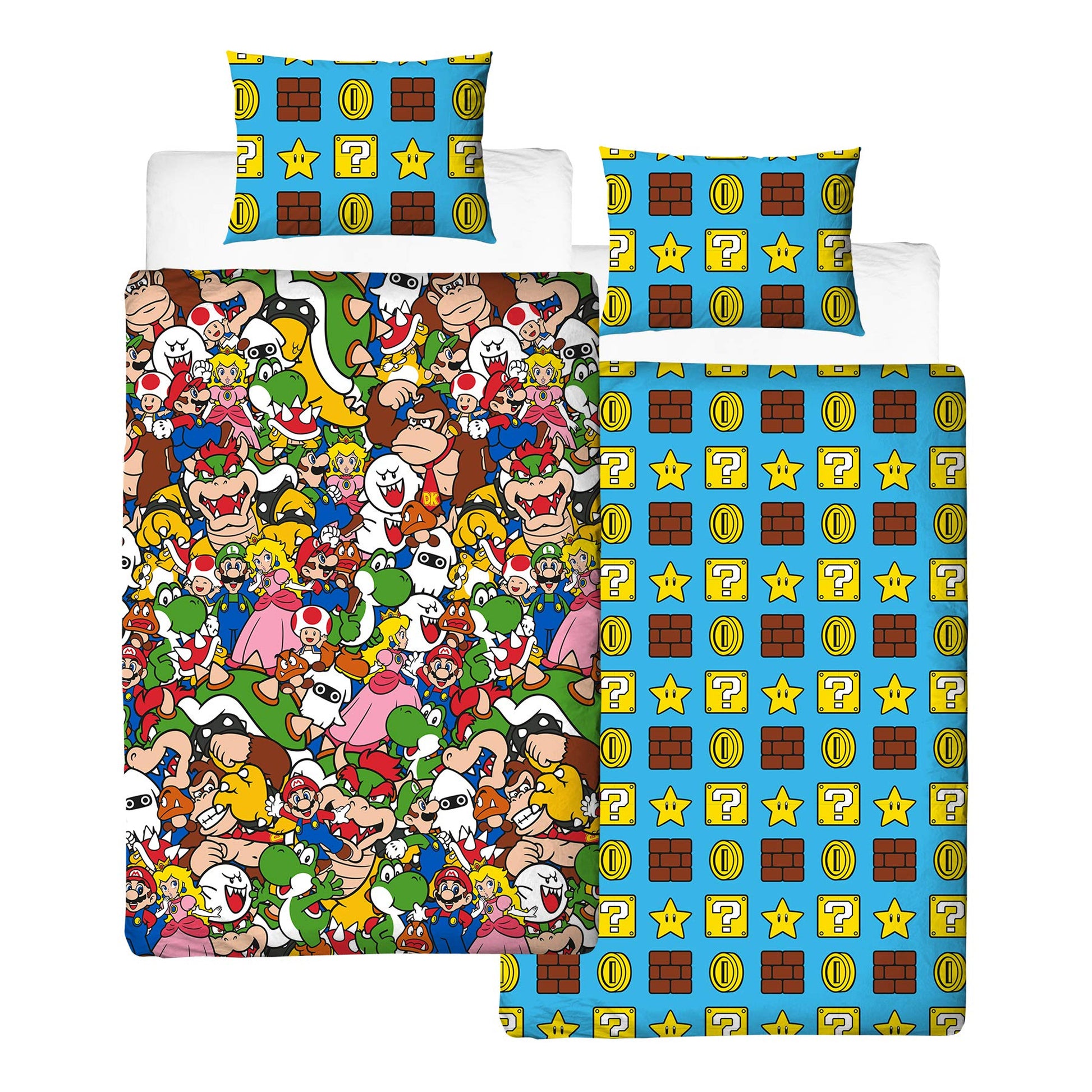 Multicoloured - Front - Nintendo Super Mario Reversible Duvet Set