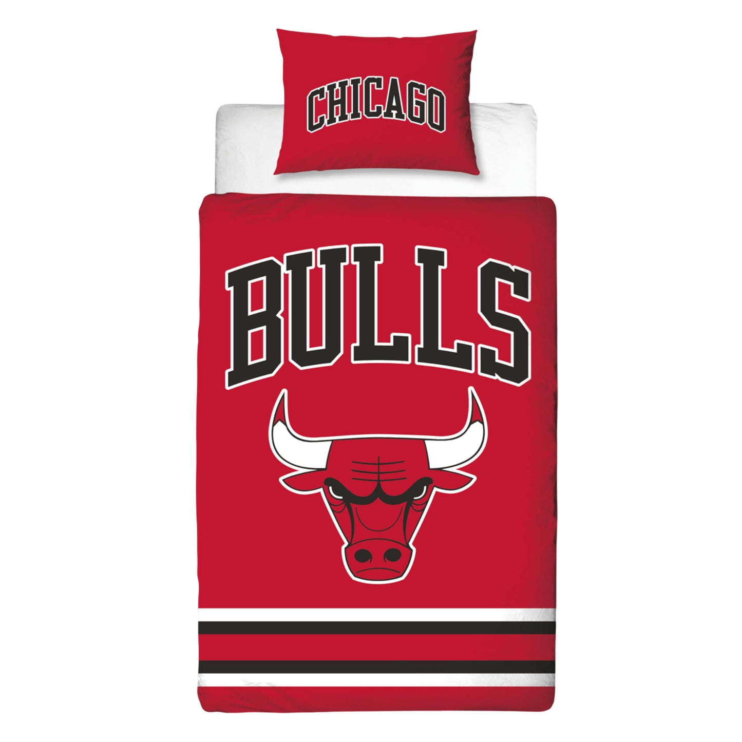 Black-Red-White - Back - NBA Chicago Bulls Reversible Duvet Set