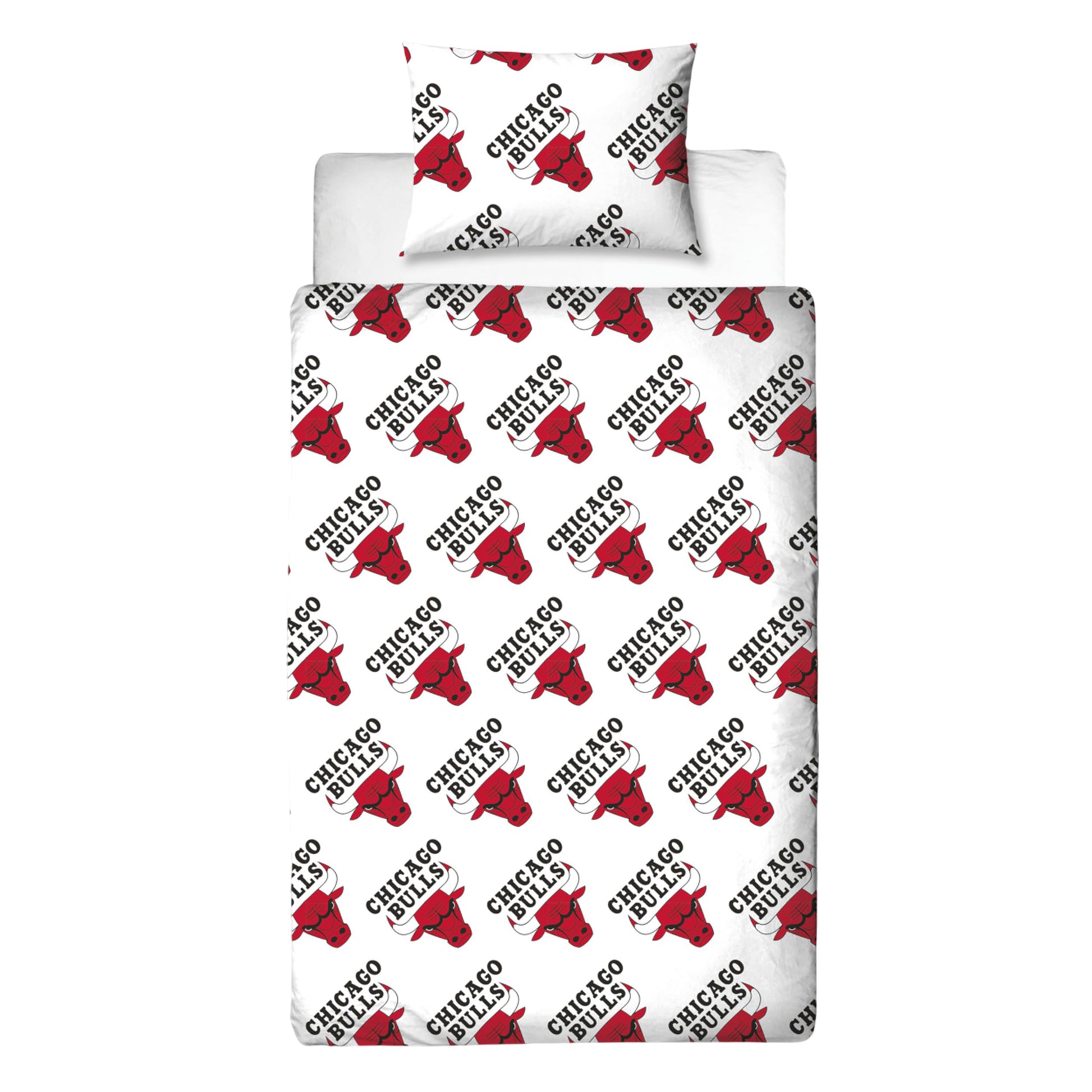 Black-Red-White - Side - NBA Chicago Bulls Reversible Duvet Set