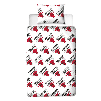 Black-Red-White - Side - NBA Chicago Bulls Reversible Duvet Set