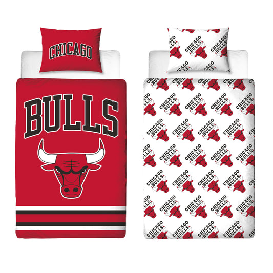 Black-Red-White - Front - NBA Chicago Bulls Reversible Duvet Set
