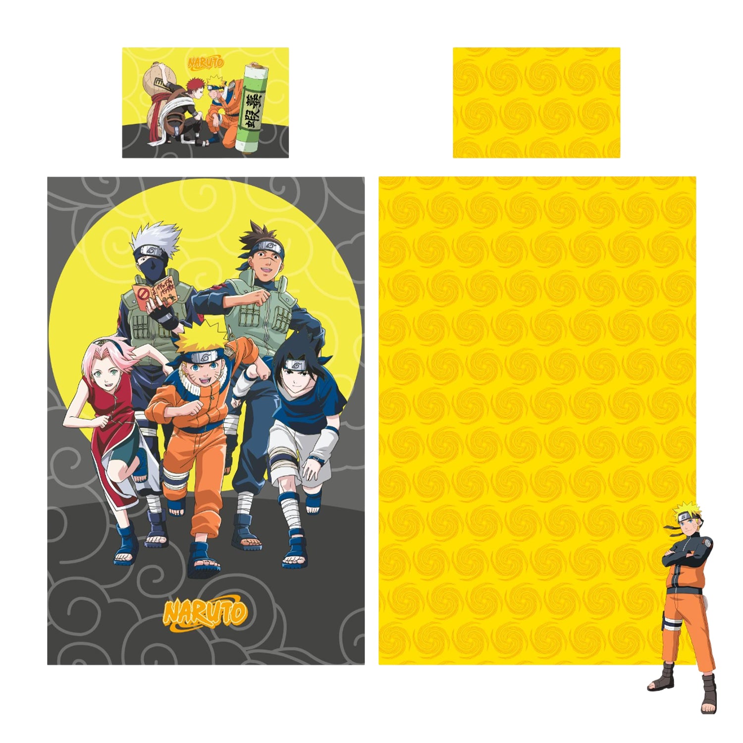 Multicoloured - Front - Naruto Team 7 Reversible Duvet Set