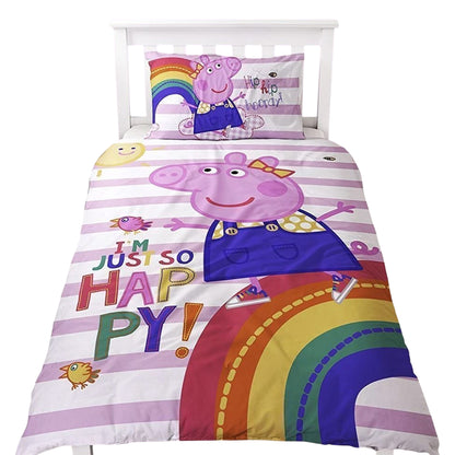 Multicoloured - Lifestyle - Peppa Pig I´m Just So Happy Reversible Duvet Set