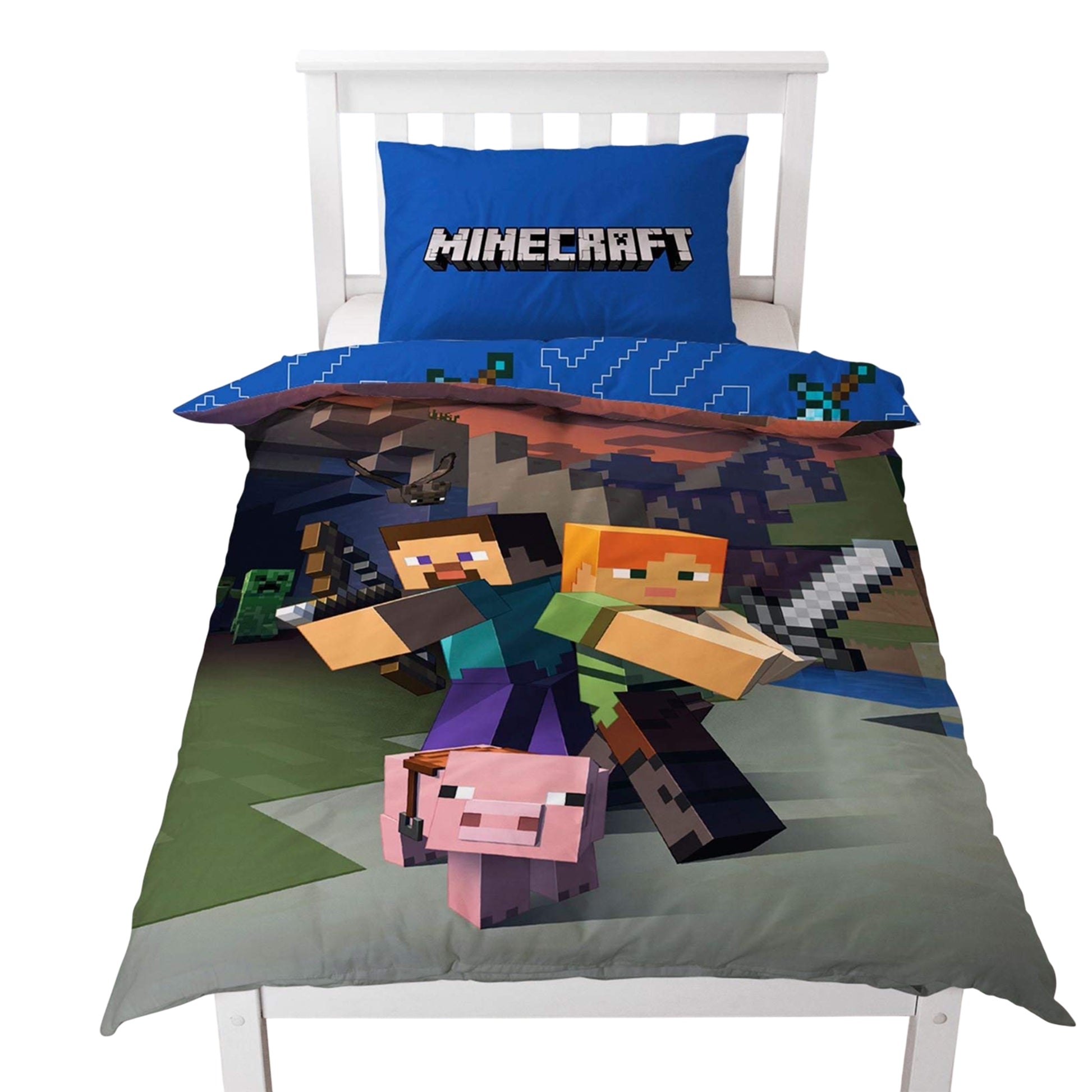 Multicoloured - Pack Shot - Minecraft Good Guys Reversible Duvet Set