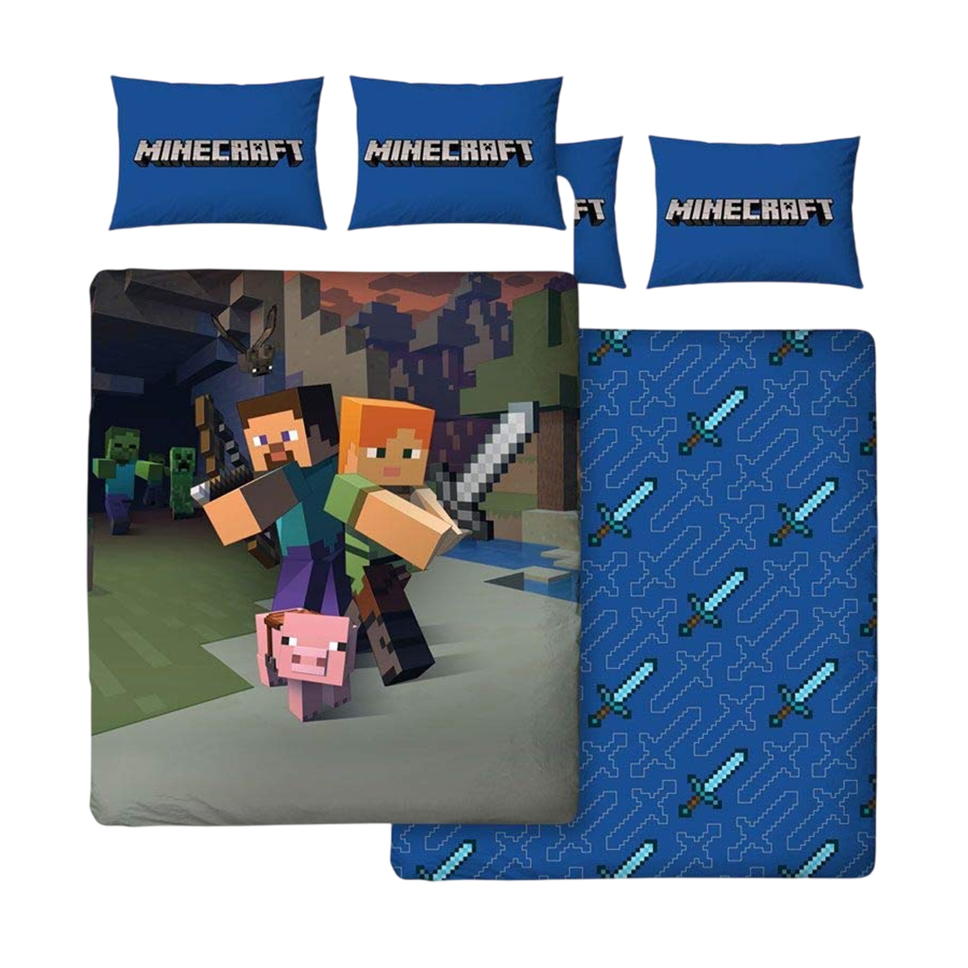 Multicoloured - Front - Minecraft Good Guys Reversible Duvet Set