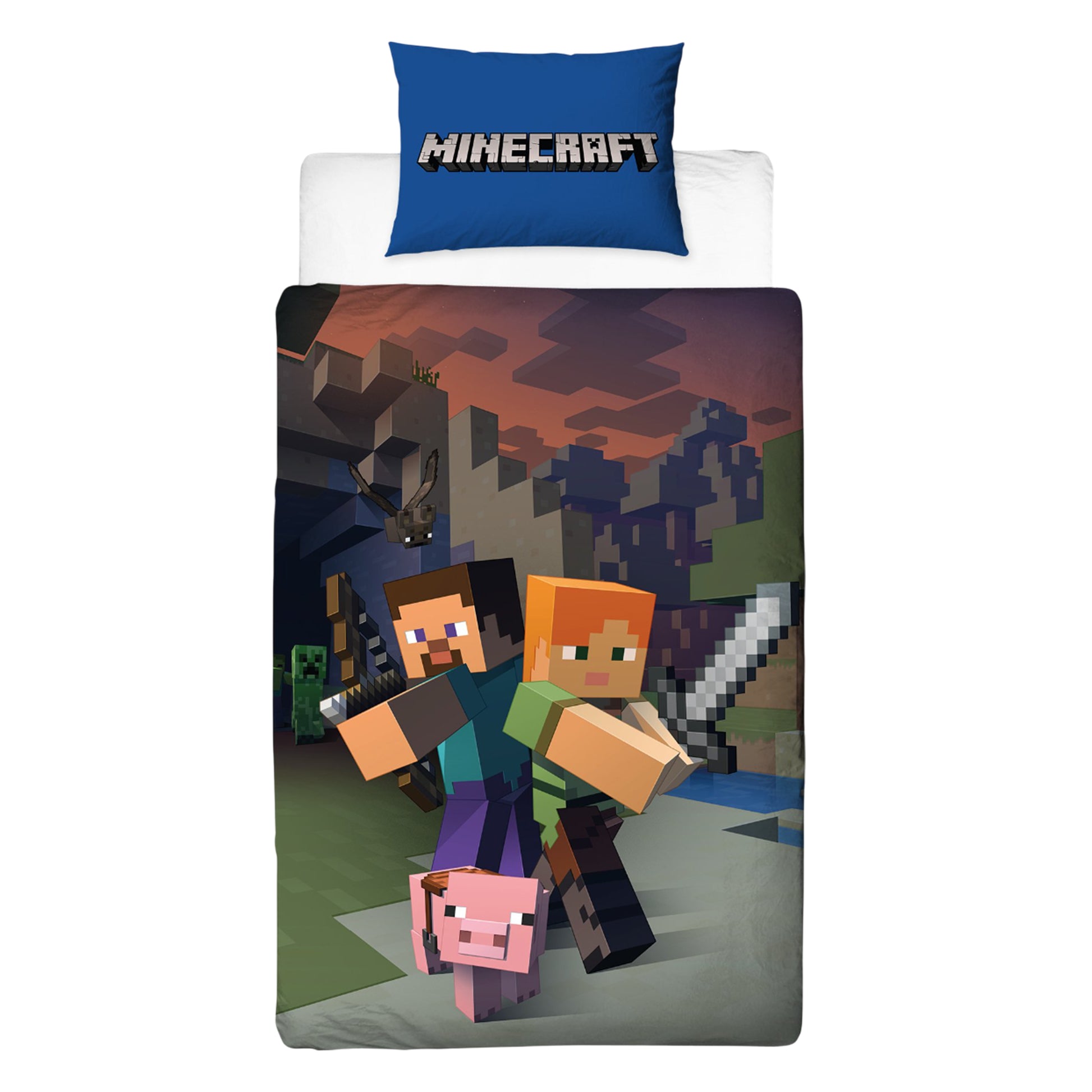 Multicoloured - Front - Minecraft Good Guys Reversible Duvet Set