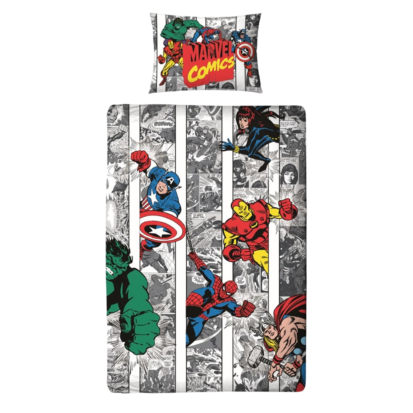 Multicoloured - Front - Avengers Reversible Duvet Set
