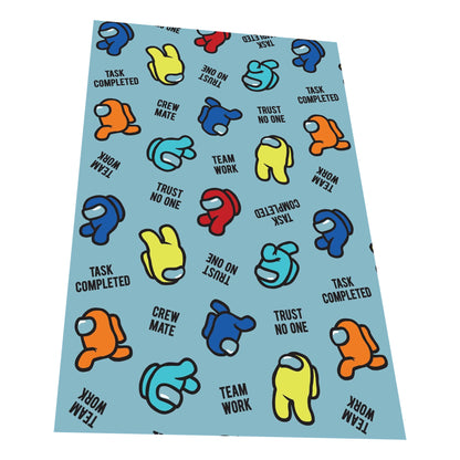 Blue-Multicoloured - Back - Among Us Trust No One Fleece Supersoft Blanket