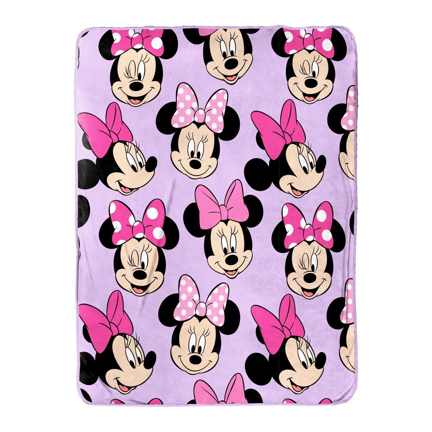 Purple-Pink - Front - Disney Plush Minnie Mouse Blanket
