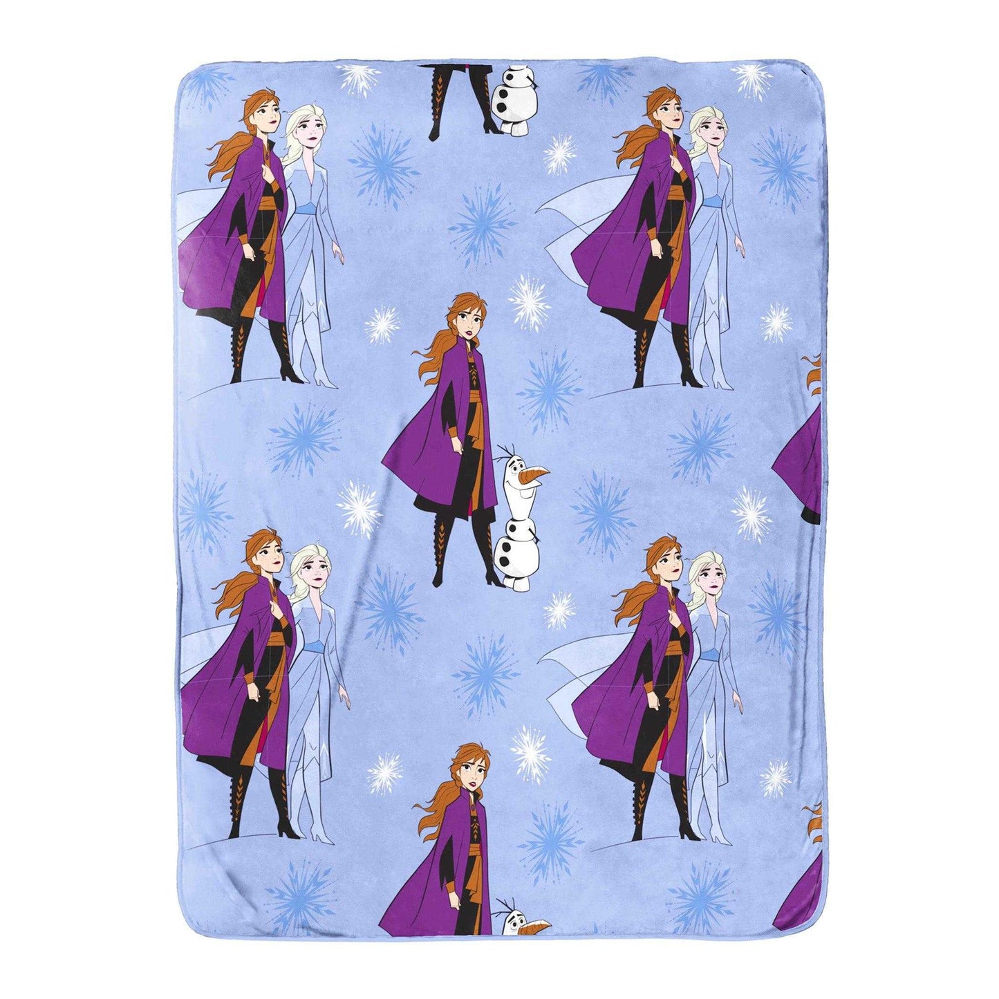 Blue-Purple - Front - Frozen Childrens-Kids Plush Fleece Elsa & Anna Blanket