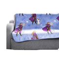 Blue-Purple - Back - Frozen Childrens-Kids Plush Fleece Elsa & Anna Blanket