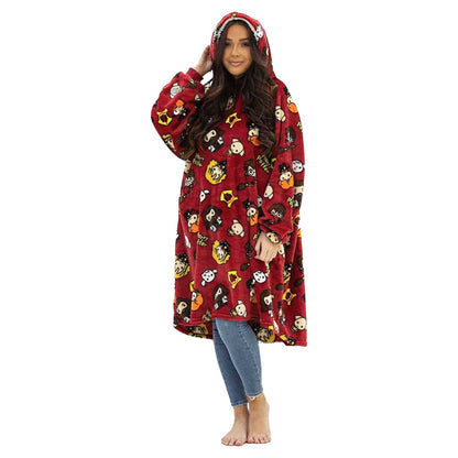 Red - Front - Harry Potter Unisex Adult Charm Fleece Sherpa Lined Oversized Blanket Hoodie