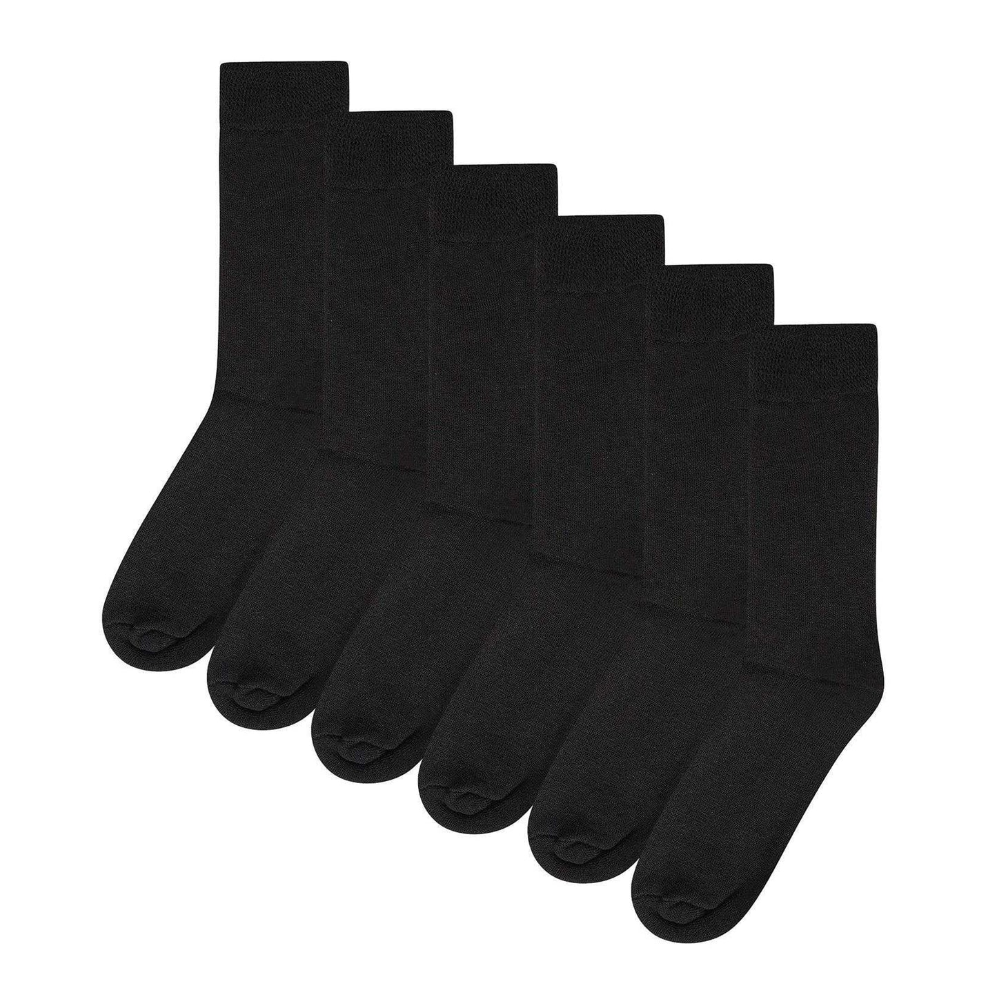 Black - Front - Soxy Mens Brushed Thermal Socks (Pack of 6)