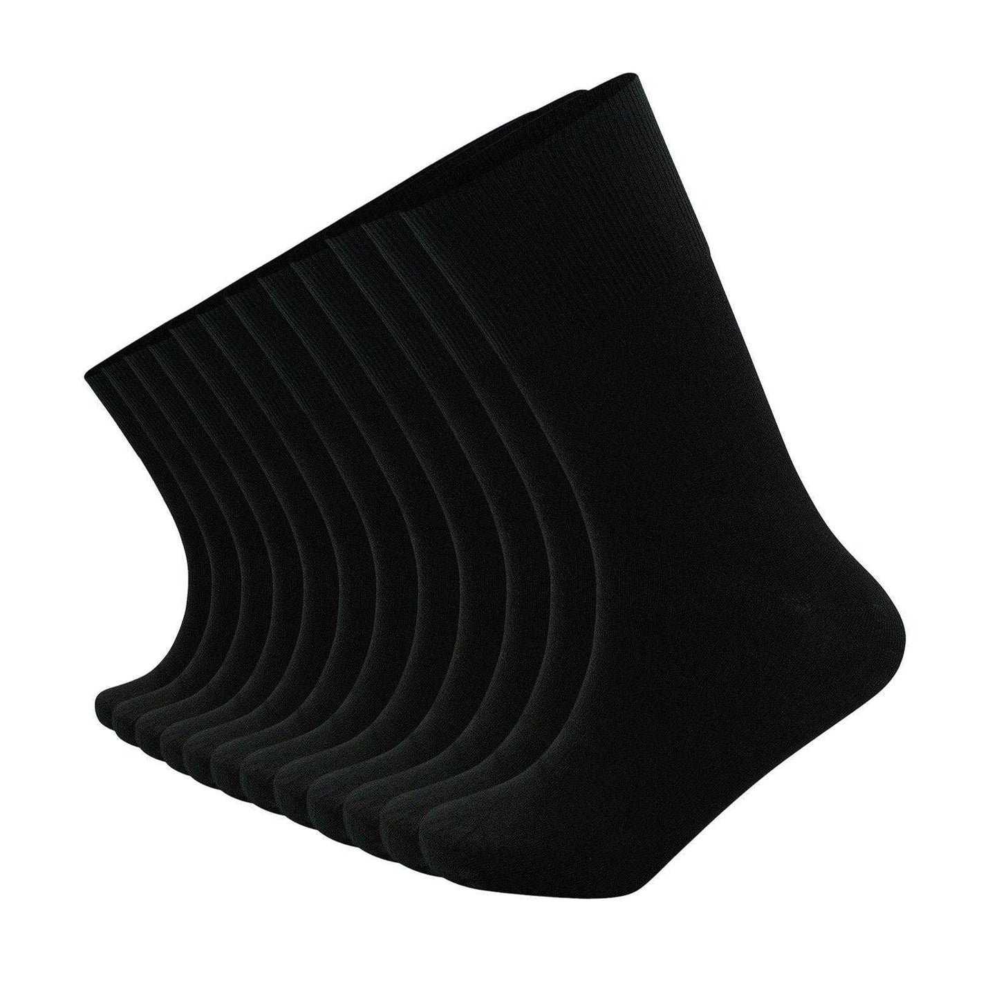 Black - Front - Soxy Mens Mid Calf Bamboo Socks (Pack of 12)