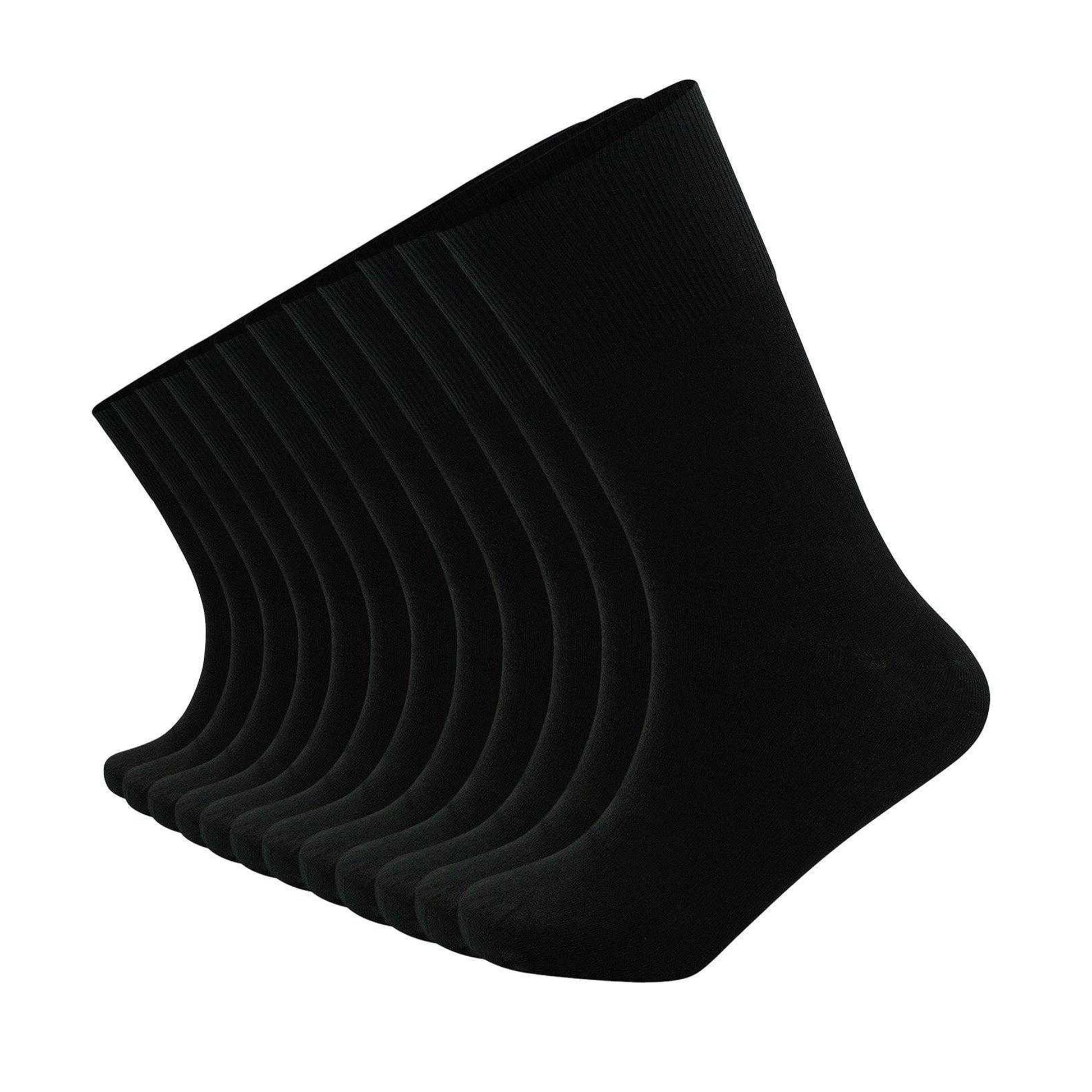 Black - Front - Soxy Mens Mid Calf Bamboo Socks (Pack of 12)