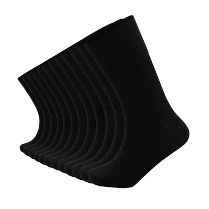 Black - Front - Soxy Mens Mid Calf Bamboo Socks (Pack of 12)
