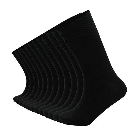 Black - Front - Soxy Mens Mid Calf Bamboo Socks (Pack of 12)