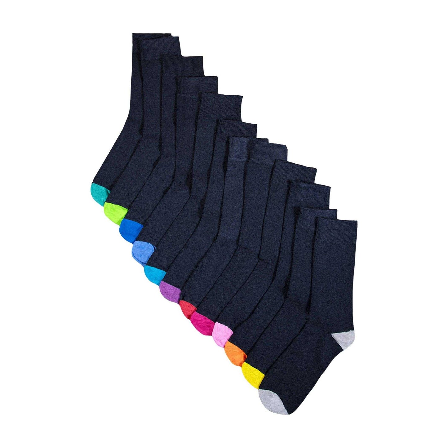 Black-Multicoloured - Front - Soxy Mens Coloured Socks (Pack of 12)