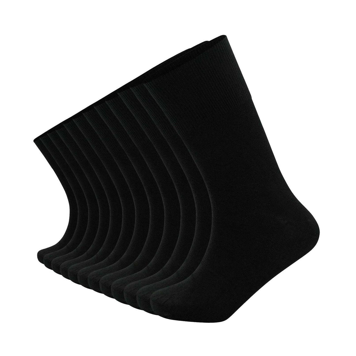 Black - Front - Soxy Womens-Ladies Mid Calf Bamboo Socks (Pack of 12)