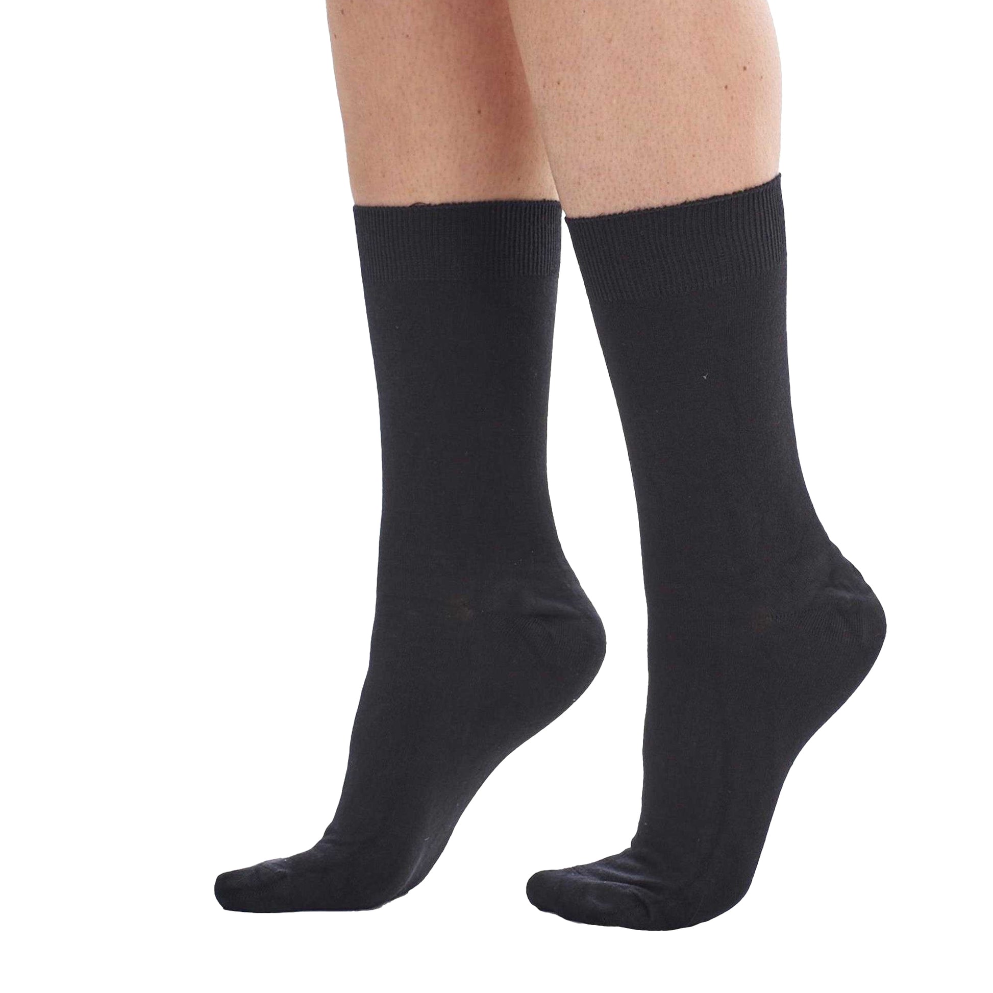 Black - Side - Soxy Womens-Ladies Bamboo Socks (Pack of 12)