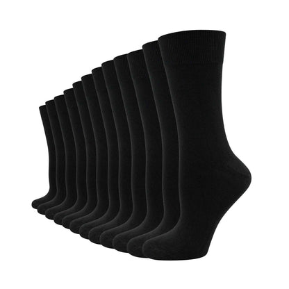 Black - Front - Soxy Womens-Ladies Bamboo Socks (Pack of 12)