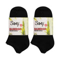 Black - Back - Soxy Womens-Ladies Ankle Bamboo Trainer Socks (Pack of 6)