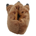 Brown - Back - Slumberzzz Mens Monster Claw Plush 3D Slippers