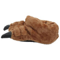 Brown - Side - Slumberzzz Mens Monster Claw Plush 3D Slippers