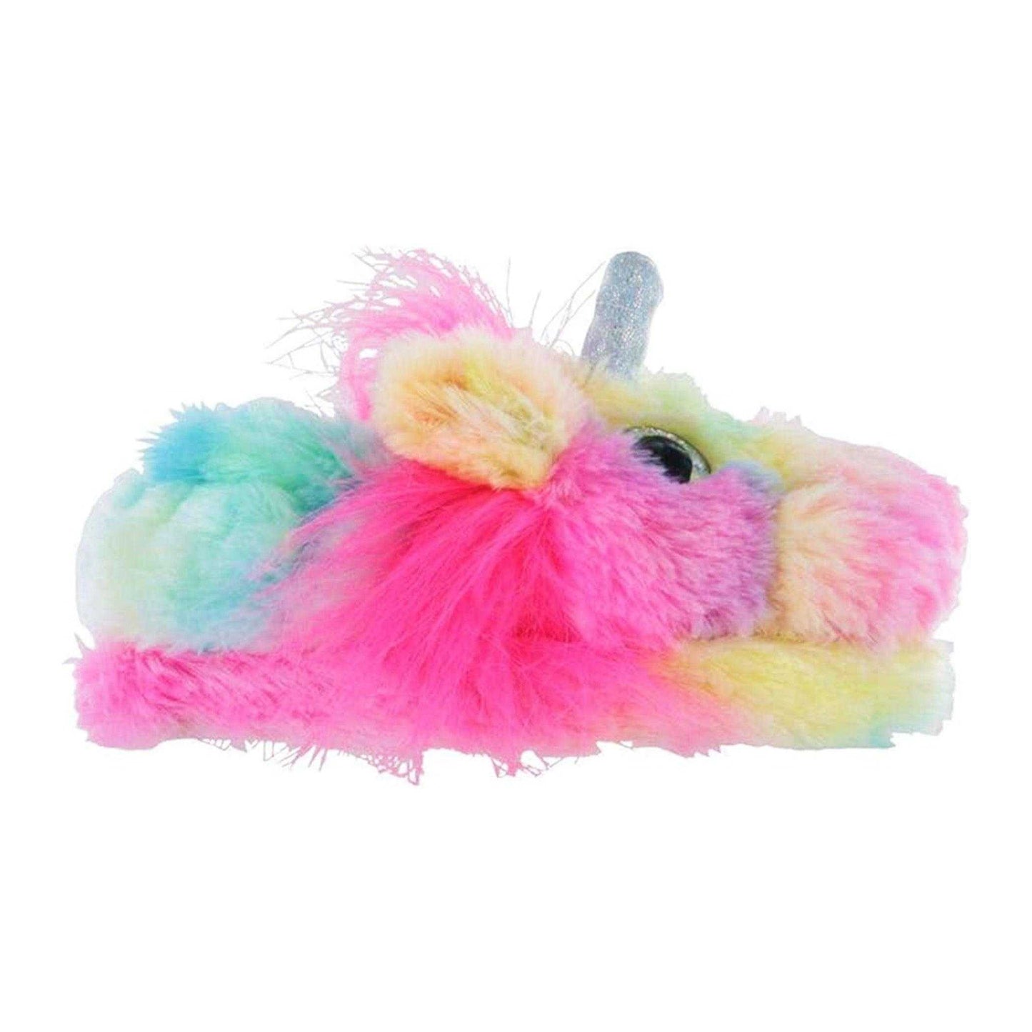 Multicoloured - Side - K Collection Womens-Ladies Unicorn Plush 3D Mule Slippers
