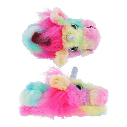 Multicoloured - Lifestyle - K Collection Womens-Ladies Unicorn Plush 3D Mule Slippers