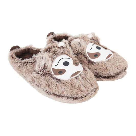 Brown - Front - Keanu Childrens-Kids Sloth Faux Fur Mules