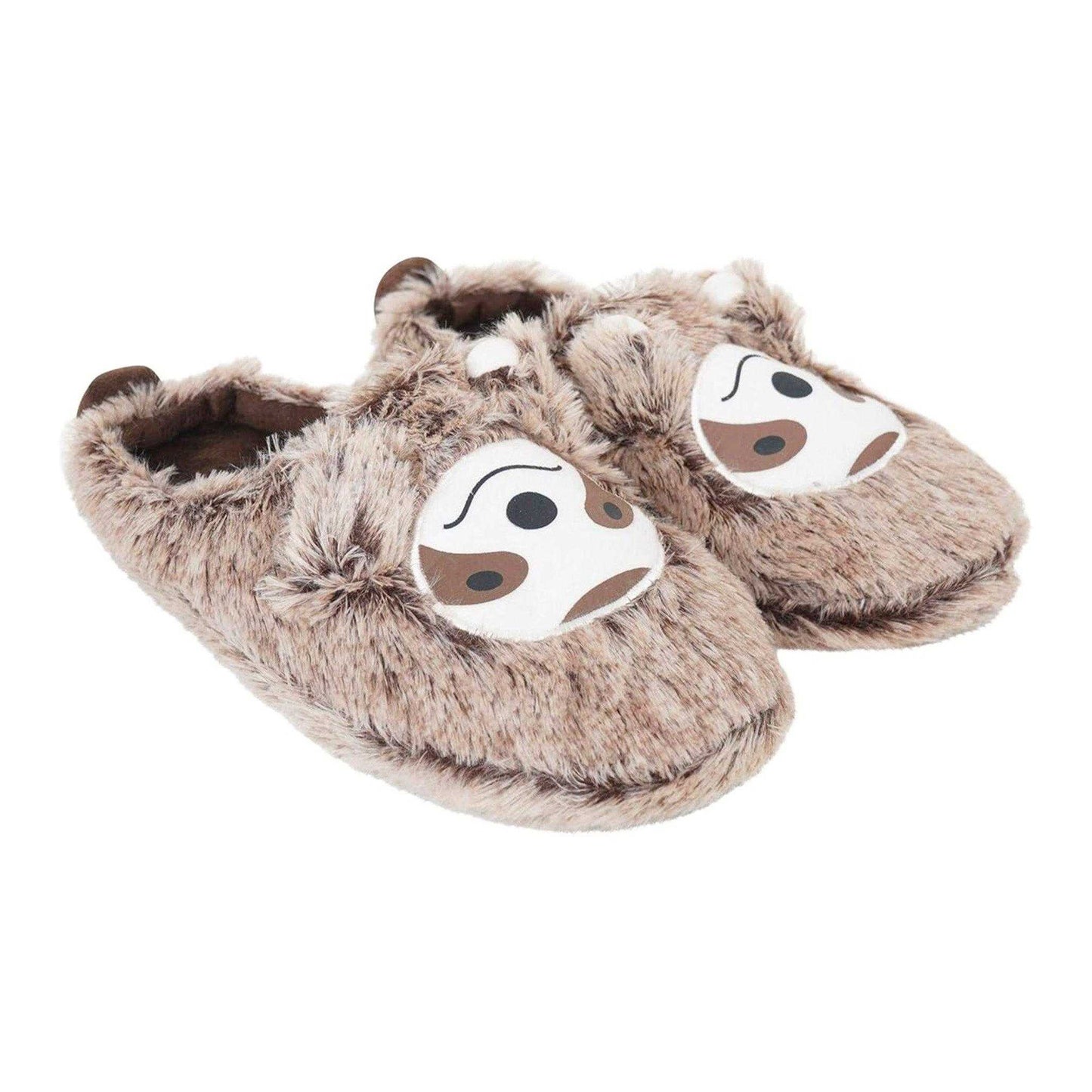 Brown - Front - Keanu Childrens-Kids Sloth Faux Fur Mules