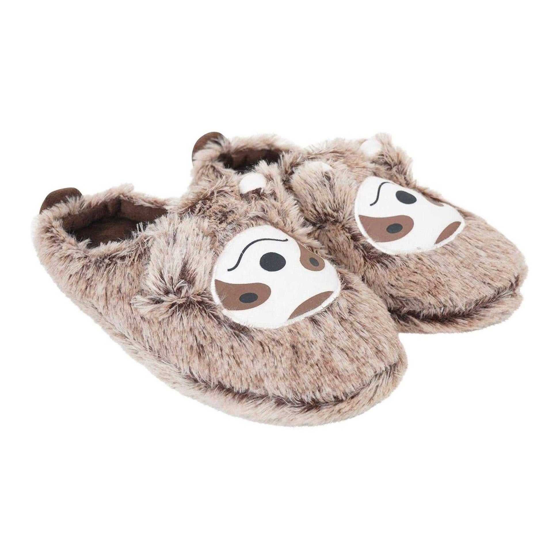 Brown - Front - Keanu Childrens-Kids Sloth Faux Fur Mules