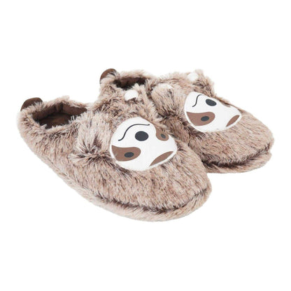 Brown - Front - Keanu Childrens-Kids Sloth Faux Fur Mules